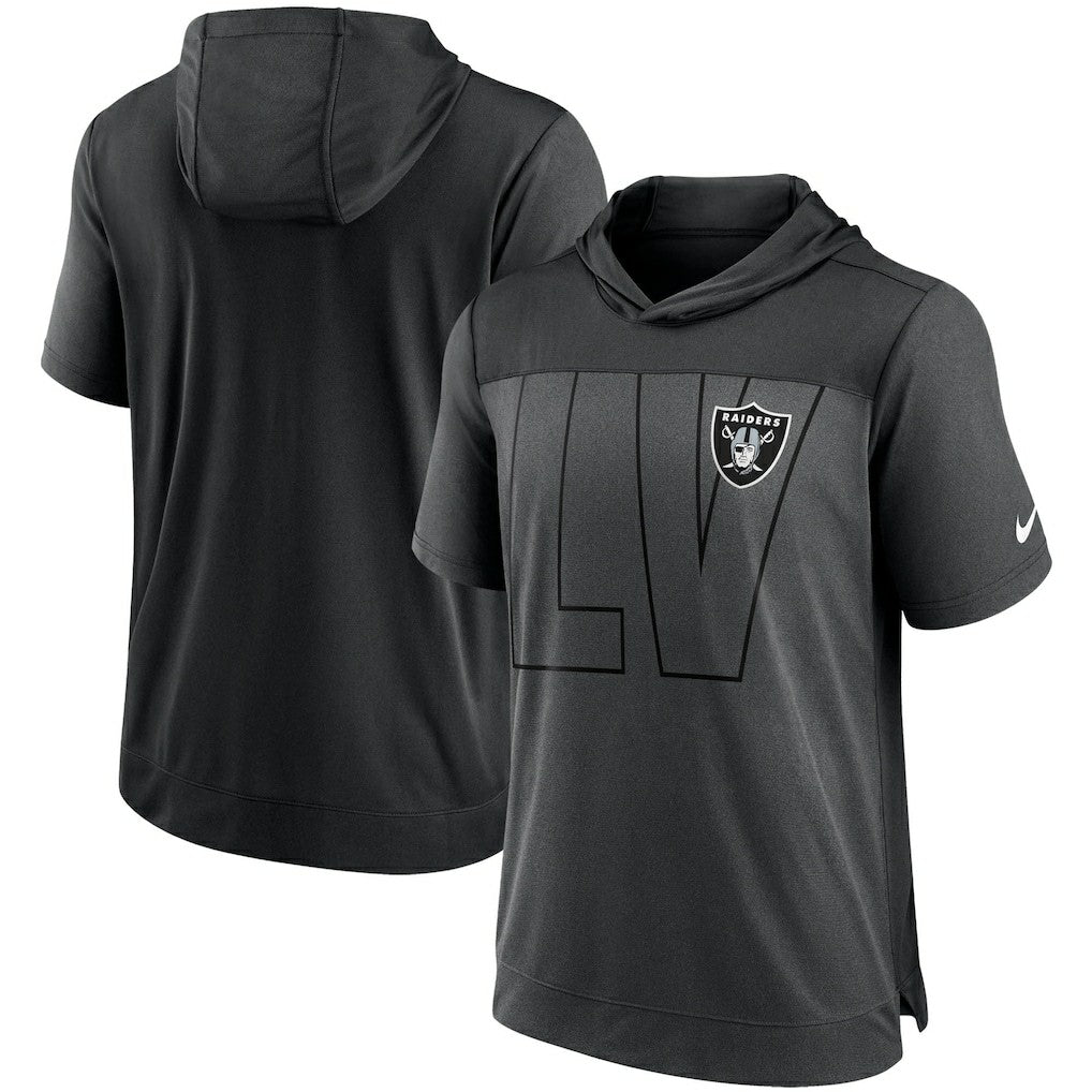 Las Vegas Raiders Performance Hoodie T-Shirt - Heathered Charcoal/Black | Nike cheap