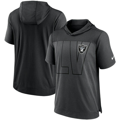 Las Vegas Raiders Performance Hoodie T-Shirt - Heathered Charcoal/Black | Nike cheap
