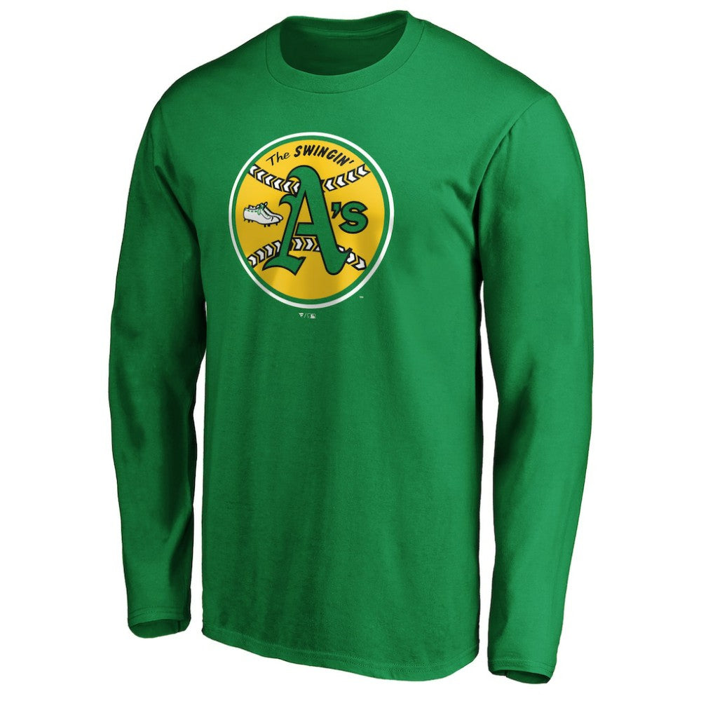 Athletics Cooperstown Collection Huntington Logo Long Sleeve T-Shirt - Kelly Green