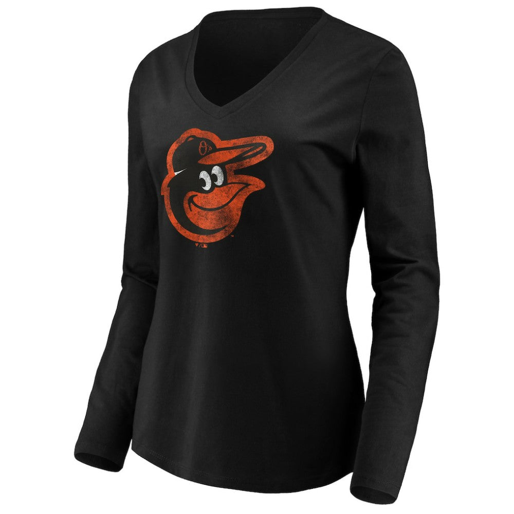 Baltimore Orioles Women's Core Distressed Team Long Sleeve T-Shirt - Black