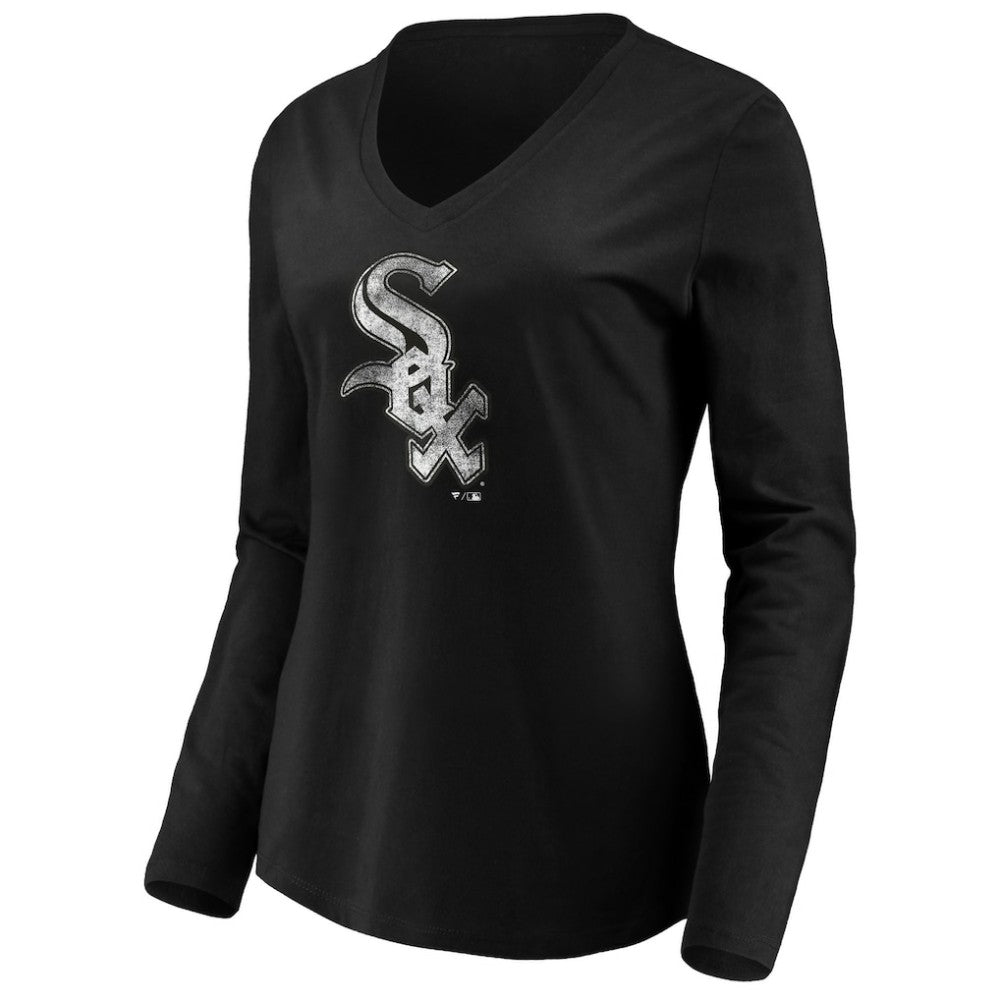 Chicago White Sox Women's Core Distressed Team Long Sleeve T-Shirt - Black