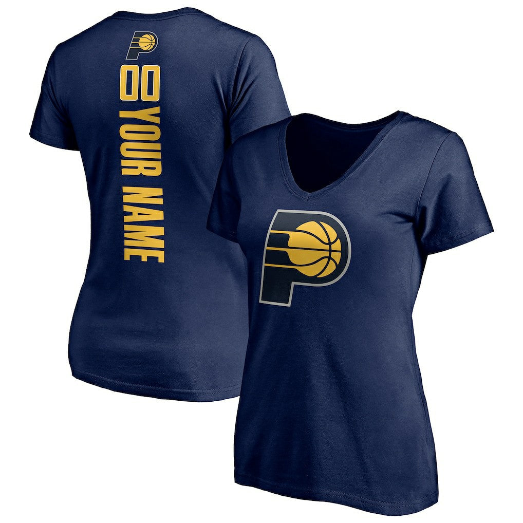 Indiana Pacers Women's Playmaker Personalized Name & Number V-Neck T-Shirt - Navy sale