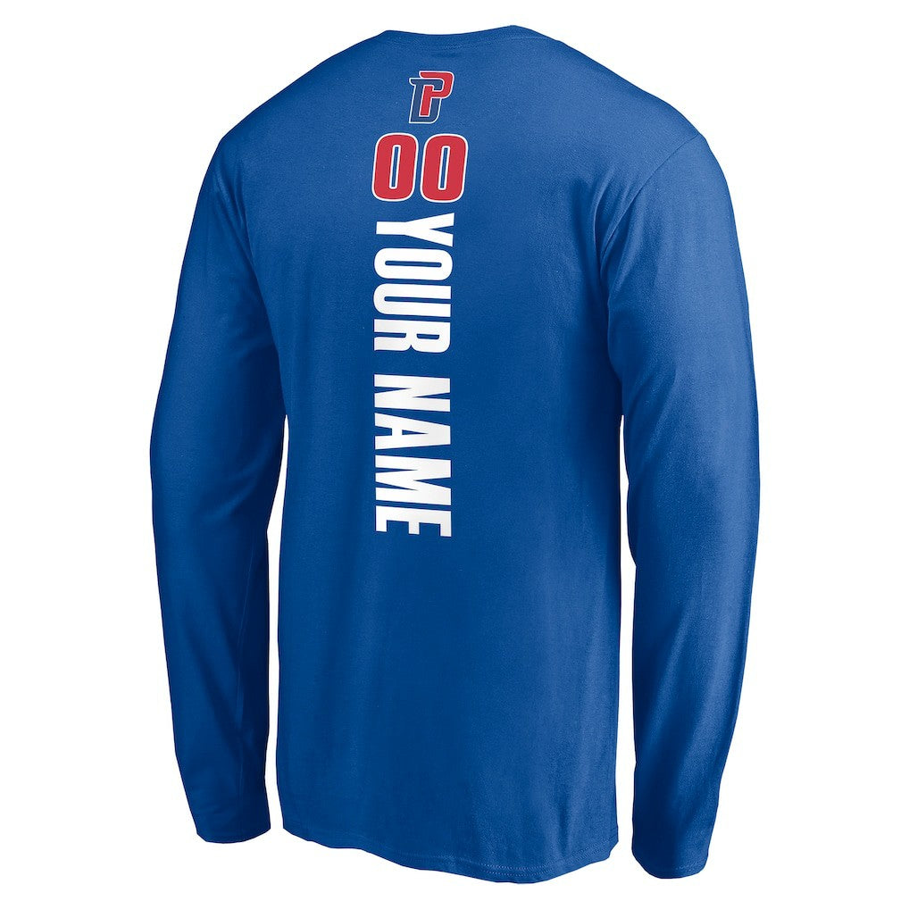 Detroit Pistons Playmaker Personalized Name & Number Long Sleeve T-Shirt sale - Blue outlet