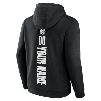 Brooklyn Nets Playmaker Personalized Name & Number Pullover Hoodie - Black shop