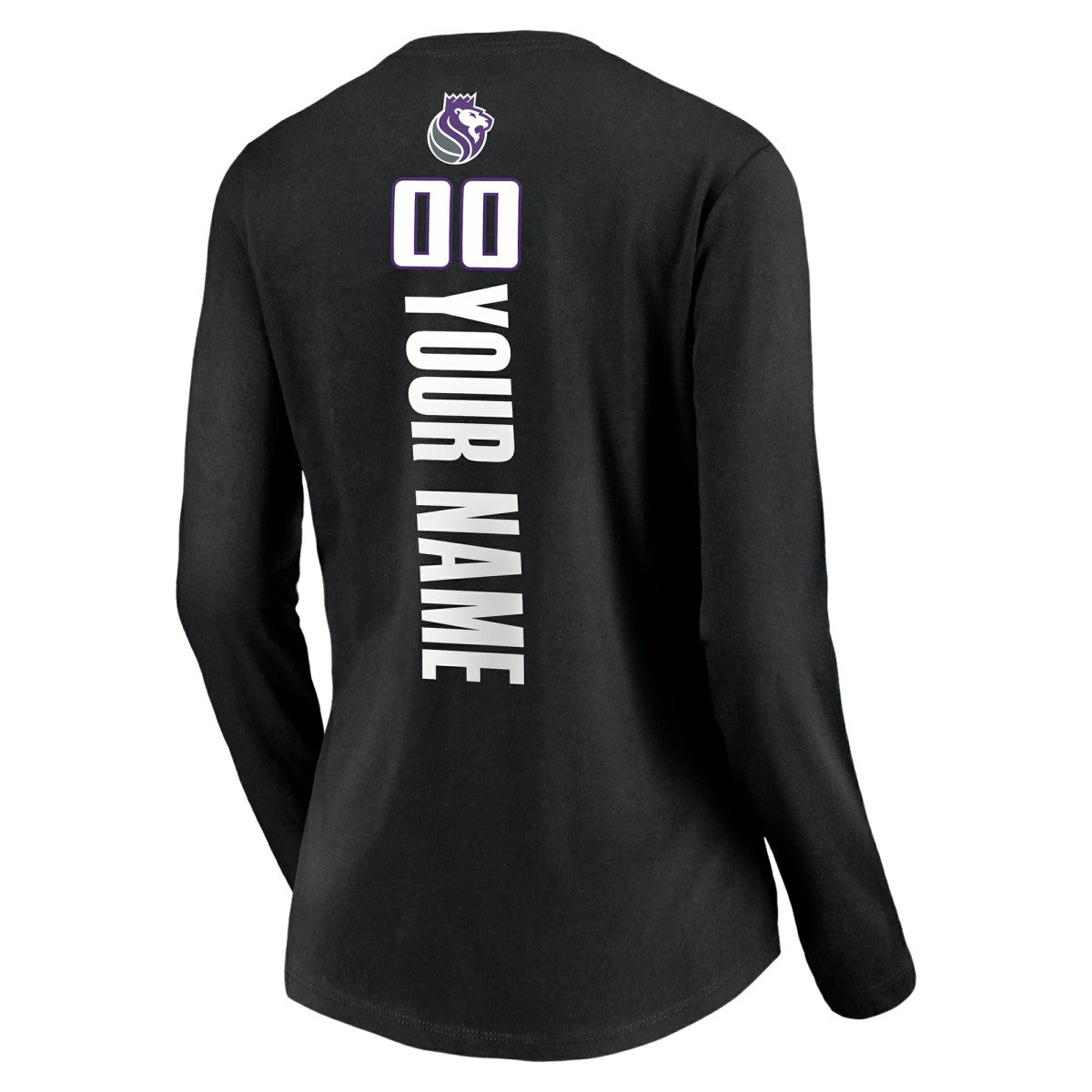 Sacramento Kings Women's Playmaker Personalized Name & Number Long Sleeve V-Neck T-Shirt - Black discount