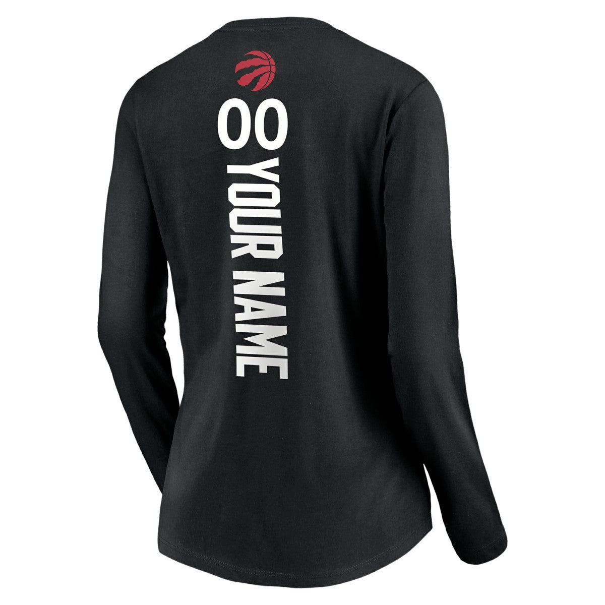 Toronto Raptors Women's Playmaker Personalized Name & Number Long Sleeve V-Neck T-Shirt - Black discount