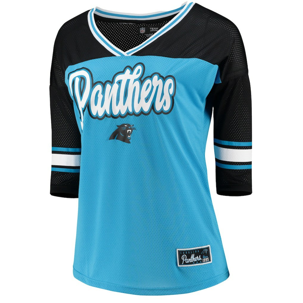 Carolina Panthers 5th & Ocean by New Era Women's Mesh Long Sleeve T-Shirt - Blue sale