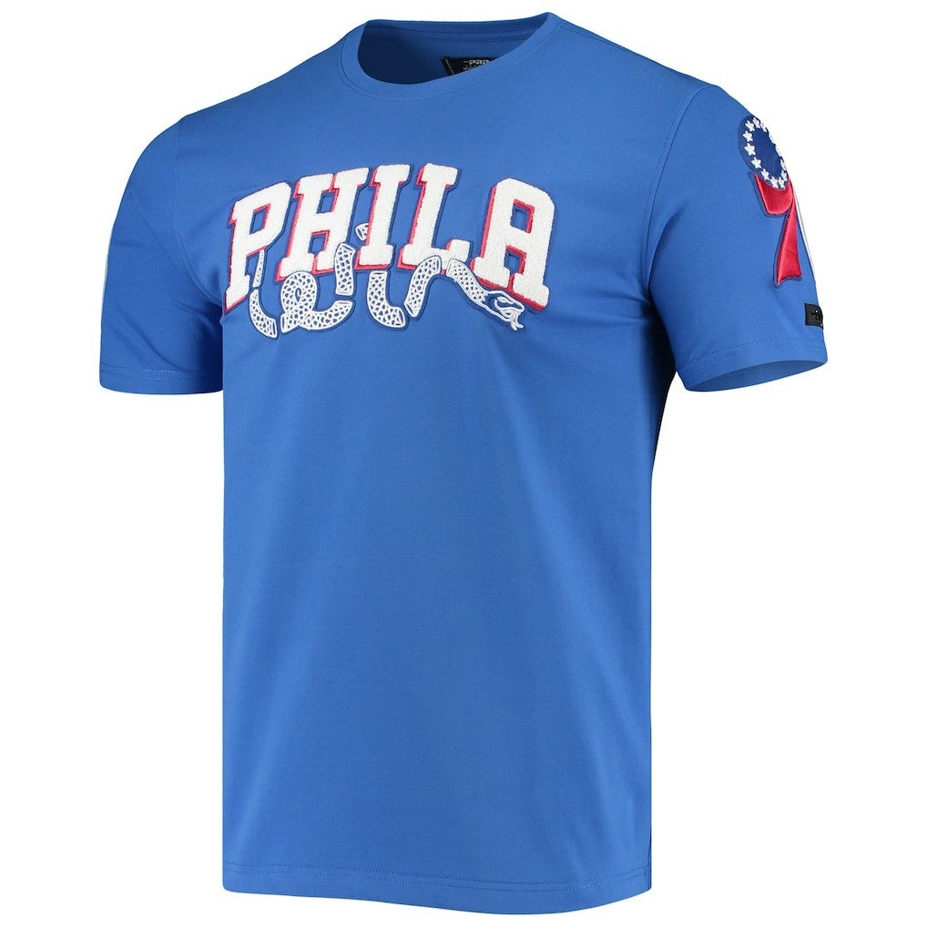 Philadelphia 76ers Pro Standard Chenille Team T-Shirt sale - Royal on sale