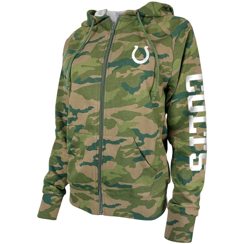 Indianapolis Colts New Era Women's Raglan Full-Zip Hoodie - Camo cheap