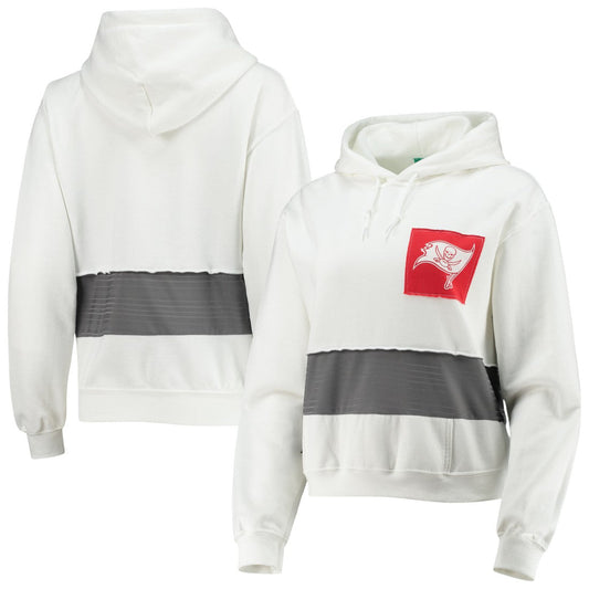 Tampa Bay Buccaneers Refried Apparel Women's Sustainable Crop Dolman Pullover Hoodie - White discount