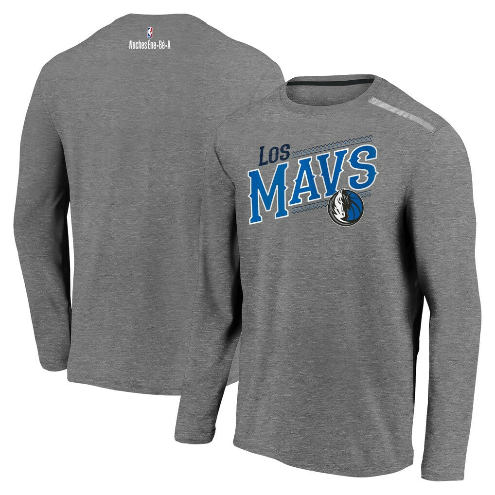 Dallas Mavericks 2021 Noches Éne-Bé-A Authentic Shooting Long Sleeve T-Shirt sale - Heather Charcoal | Fanatics discount