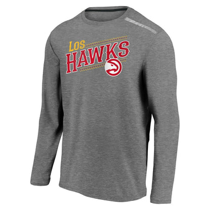 Atlanta Hawks 2021 Noches Éne-Bé-A Authentic Shooting Long Sleeve T-Shirt - Heather Charcoal | Fanatics cheap