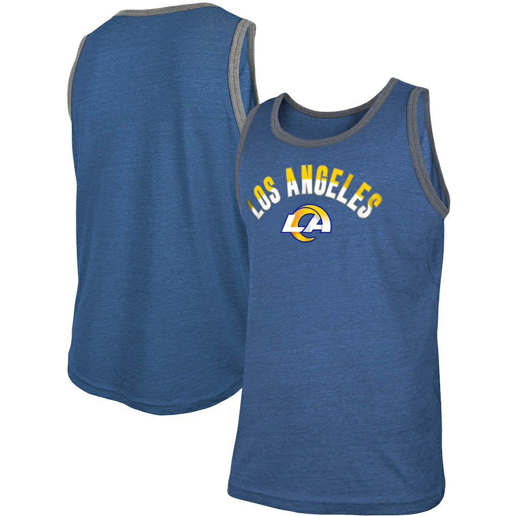 Los Angeles Rams New Era Ringer Tri-Blend Tank Top - Heathered Royal for sale