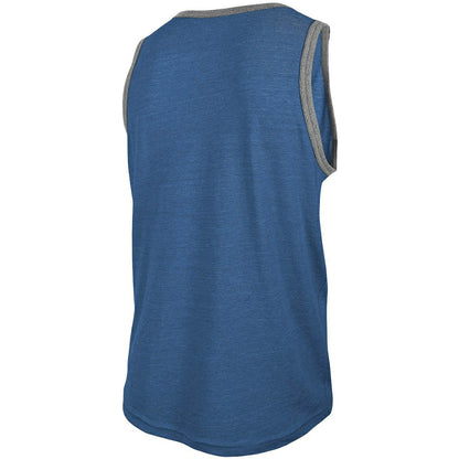 Los Angeles Rams New Era Ringer Tri-Blend Tank Top - Heathered Royal for sale
