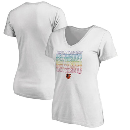 Baltimore Orioles Women's City Pride V-Neck T-Shirt - White