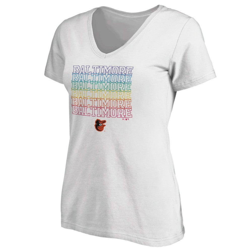 Baltimore Orioles Women's City Pride V-Neck T-Shirt - White