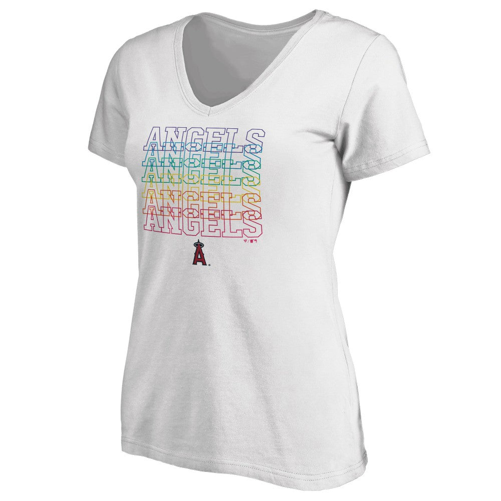 Los Angeles Angels Women's City Pride V-Neck T-Shirt - White