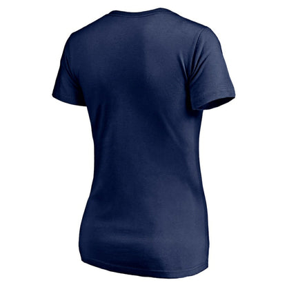 Miami Marlins Women's Red White and Team V-Neck T-Shirt - Navy