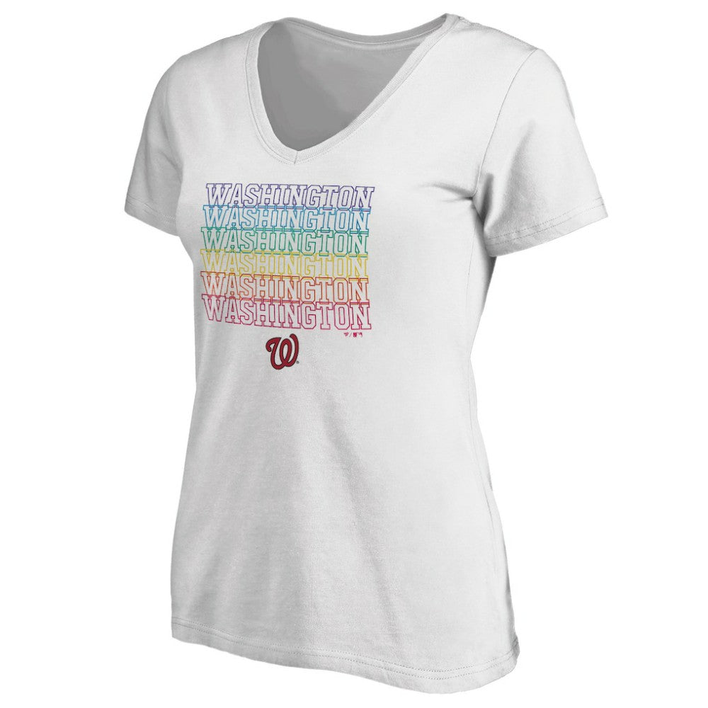 Washington Nationals Women's City Pride V-Neck T-Shirt - White