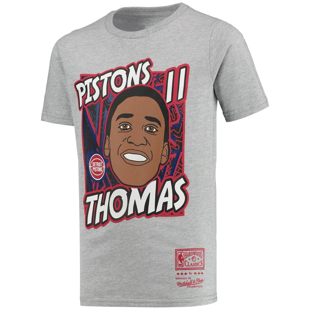 Isiah Thomas Detroit Pistons Youth Hardwood Classics King of the Court Player T-Shirt sale - Gray | Mitchell & Ness online
