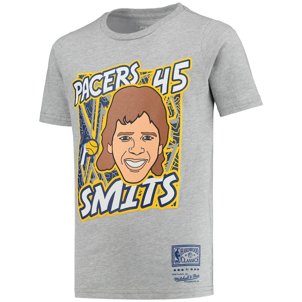 Rik Smits Indiana Pacers Youth Hardwood Classics King of the Court Player T-Shirt - Gray | Mitchell & Ness on sale
