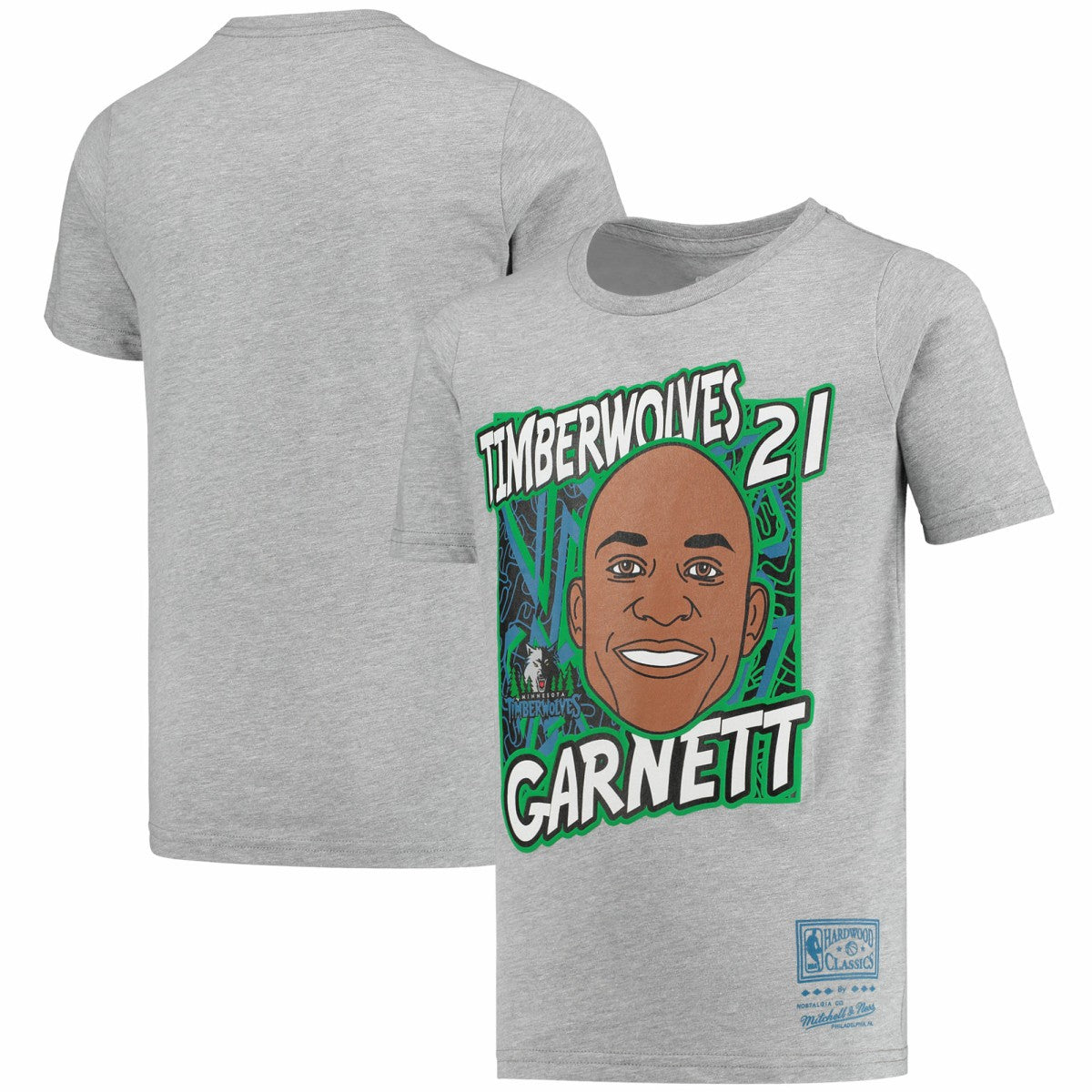 Kevin Garnett Minnesota Timberwolves Youth Hardwood Classics King of the Court Player T-Shirt - Gray | Mitchell & Ness discount