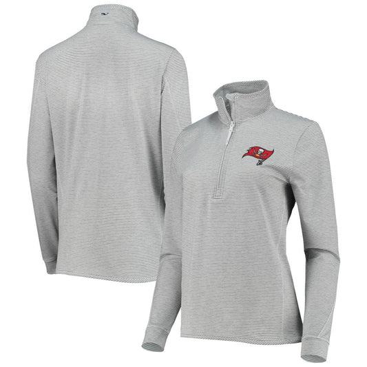 Tampa Bay Buccaneers Vineyard Vines Women's Sankaty Shep Half-Zip Pullover Top - Heather Gray online