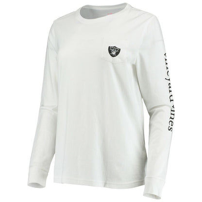 Las Vegas Raiders Vineyard Vines Women's Helmet Long Sleeve T-Shirt - White cheap