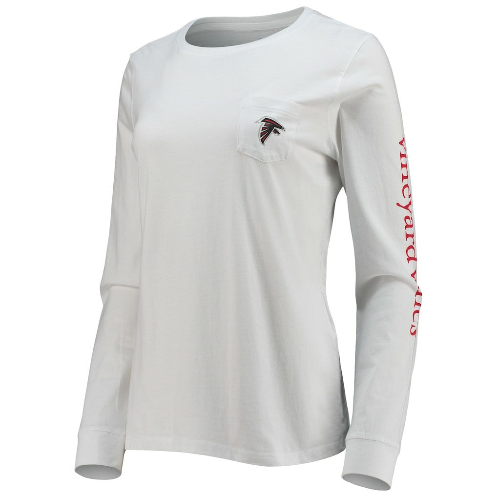Atlanta Falcons Vineyard Vines Women's Helmet Long Sleeve T-Shirt - White on sale