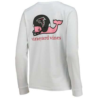 Atlanta Falcons Vineyard Vines Women's Helmet Long Sleeve T-Shirt - White on sale