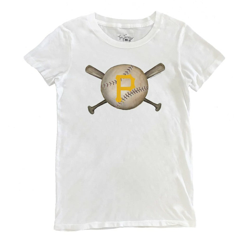 Pittsburgh Pirates Tiny Turnip Women's Baseball Crossbats T-Shirt - White