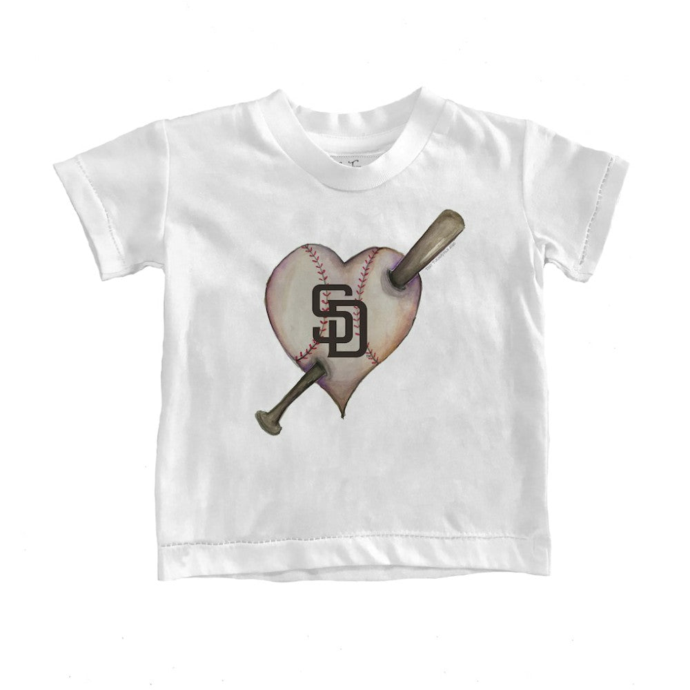 San Diego Padres Tiny Turnip Youth Heart Bat T-Shirt - White