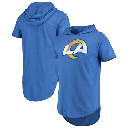 Los Angeles Rams Majestic Threads Primary Logo Tri-Blend Hoodie T-Shirt - Royal discount