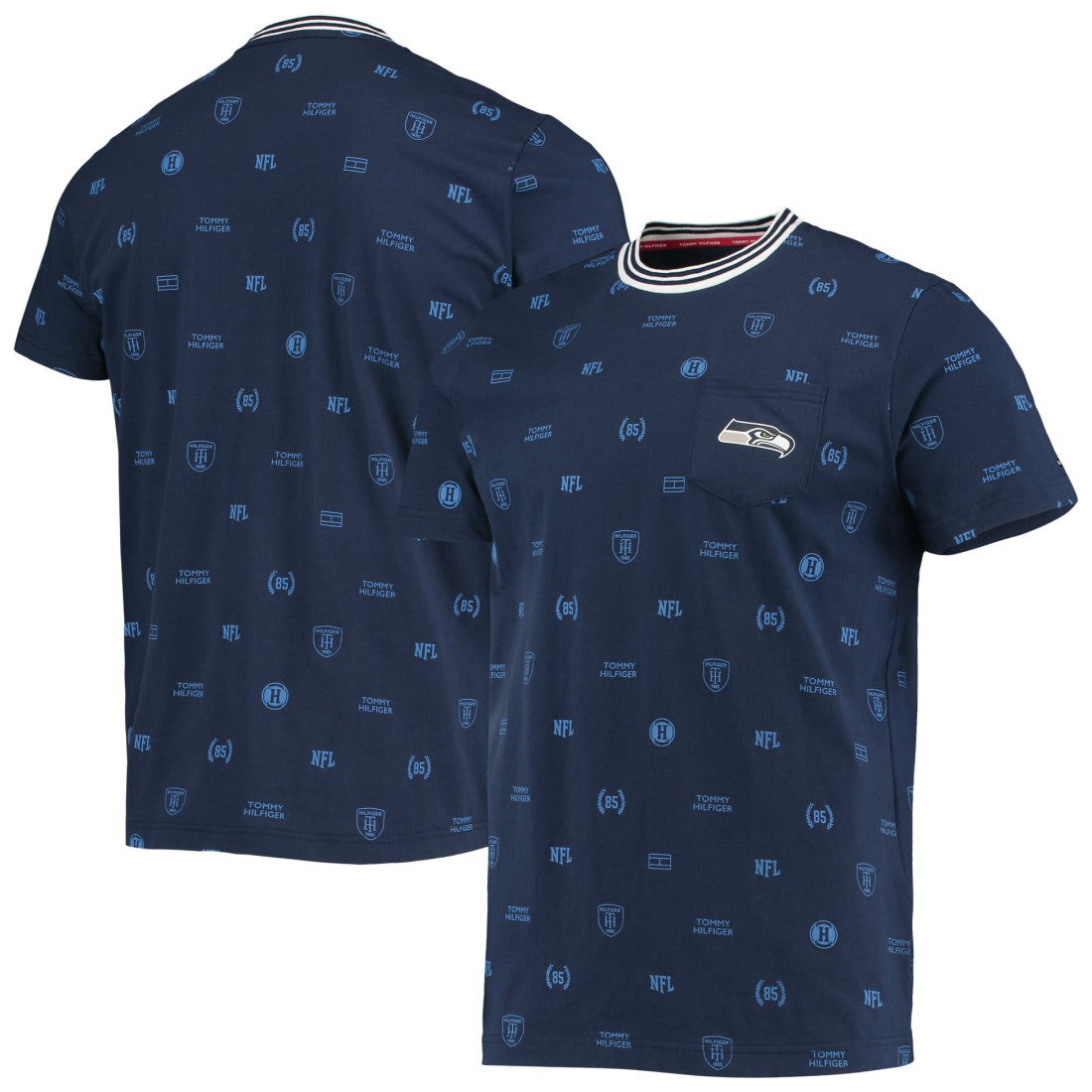 Seattle Seahawks Tommy Hilfiger Essential Pocket T-Shirt - College Navy cheap