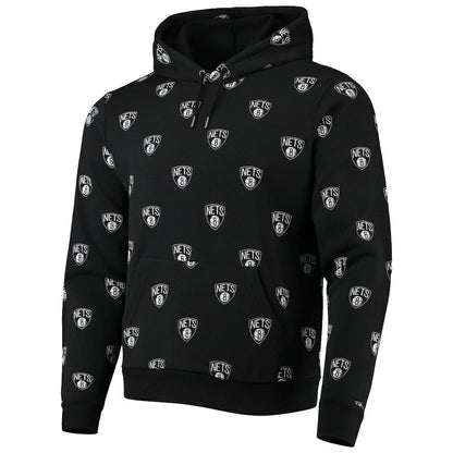 Brooklyn Nets The Wild Collective Unisex Allover Logo Pullover Hoodie - Black discount