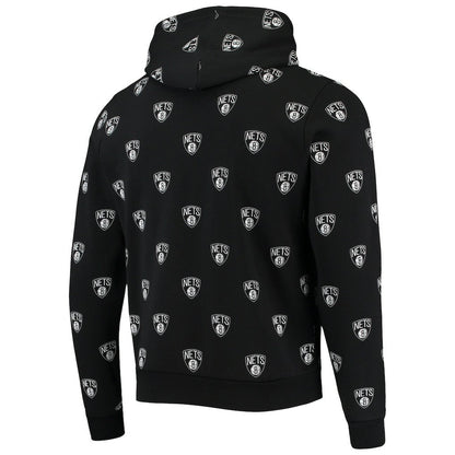 Brooklyn Nets The Wild Collective Unisex Allover Logo Pullover Hoodie - Black discount