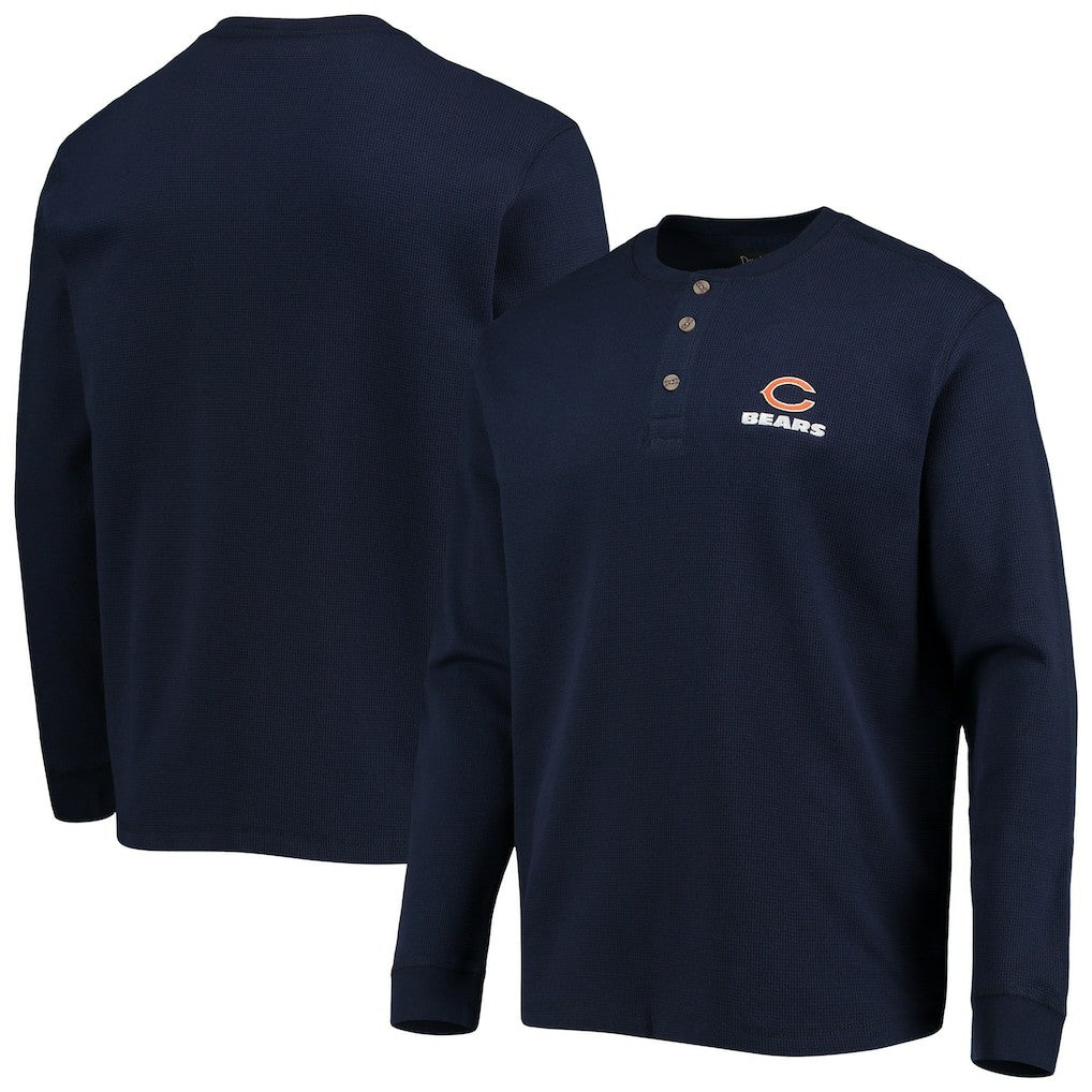 Chicago Bears Dunbrooke Logo Maverick Thermal Henley Long Sleeve T-Shirt - Navy for sale