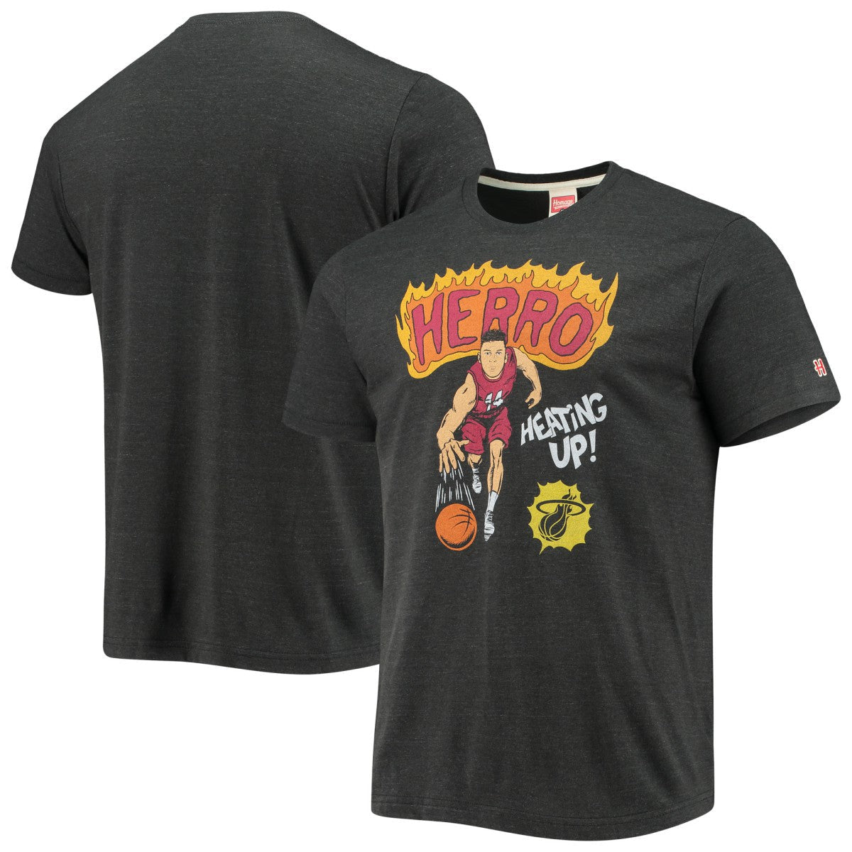 Tyler Herro Miami Heat Homage Comic Book Player Tri-Blend T-Shirt - Charcoal cheap