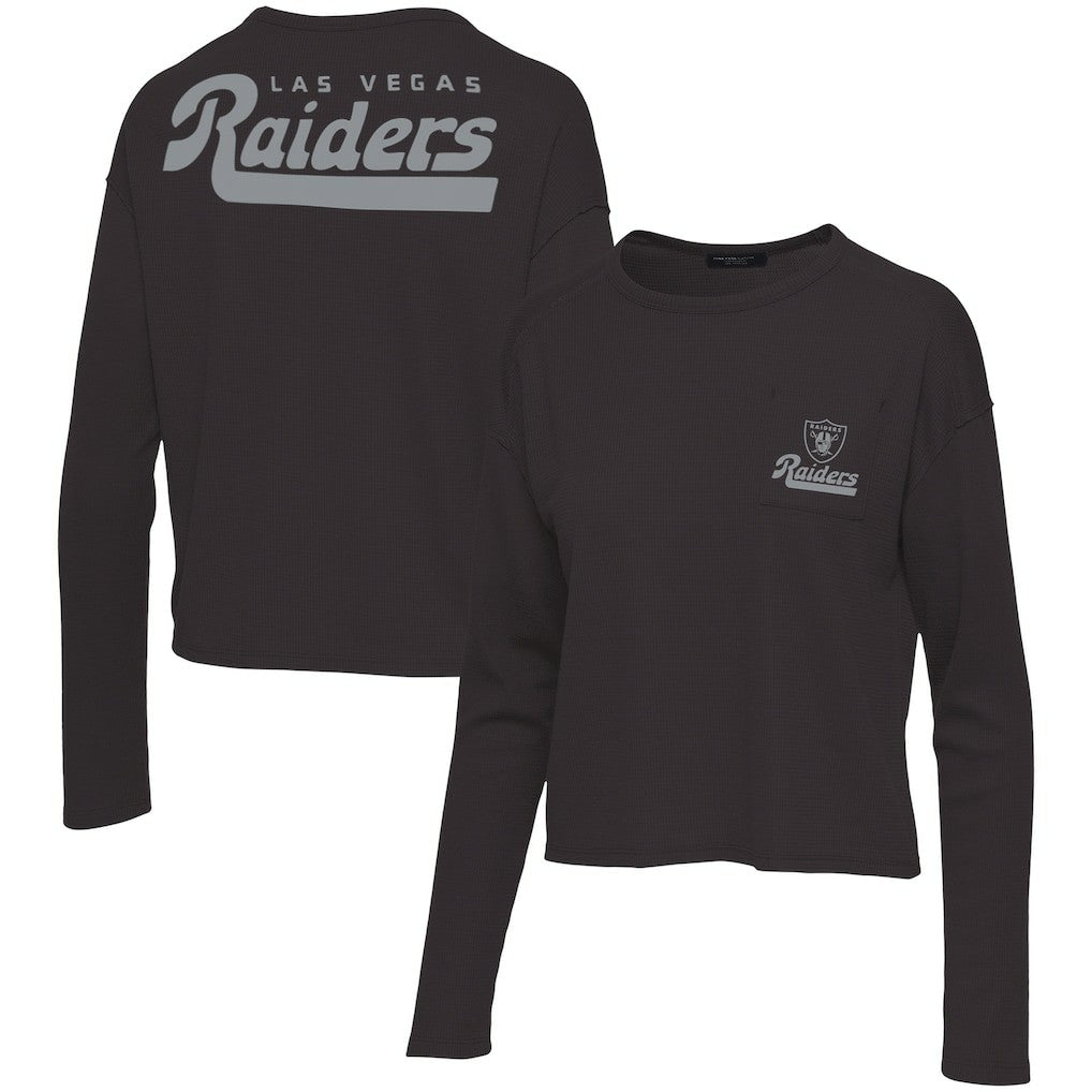 Las Vegas Raiders Junk Food Women's Pocket Thermal Long Sleeve T-Shirt - Black discount