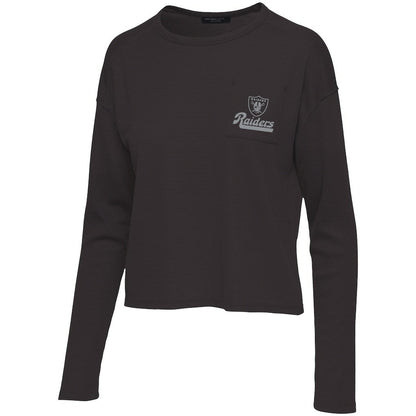 Las Vegas Raiders Junk Food Women's Pocket Thermal Long Sleeve T-Shirt - Black discount