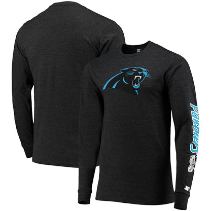 Carolina Panthers Starter Halftime Long Sleeve T-Shirt - Heathered Black discount