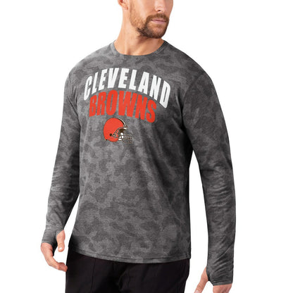 Cleveland Browns MSX by Michael Strahan Camo Performance Long Sleeve T-Shirt - Black for sale