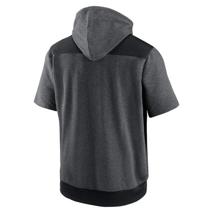 Washington Nationals Authentic Collection Dry Flux Performance Quarter-Zip Short Sleeve Hoodie - Heathered Charcoal/Black | Nike