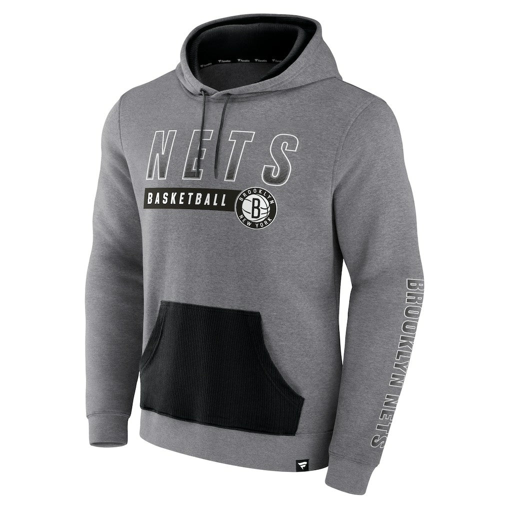 Brooklyn Nets Off The Bench Color Block Pullover Hoodie - Heathered Gray | Fanatics shop
