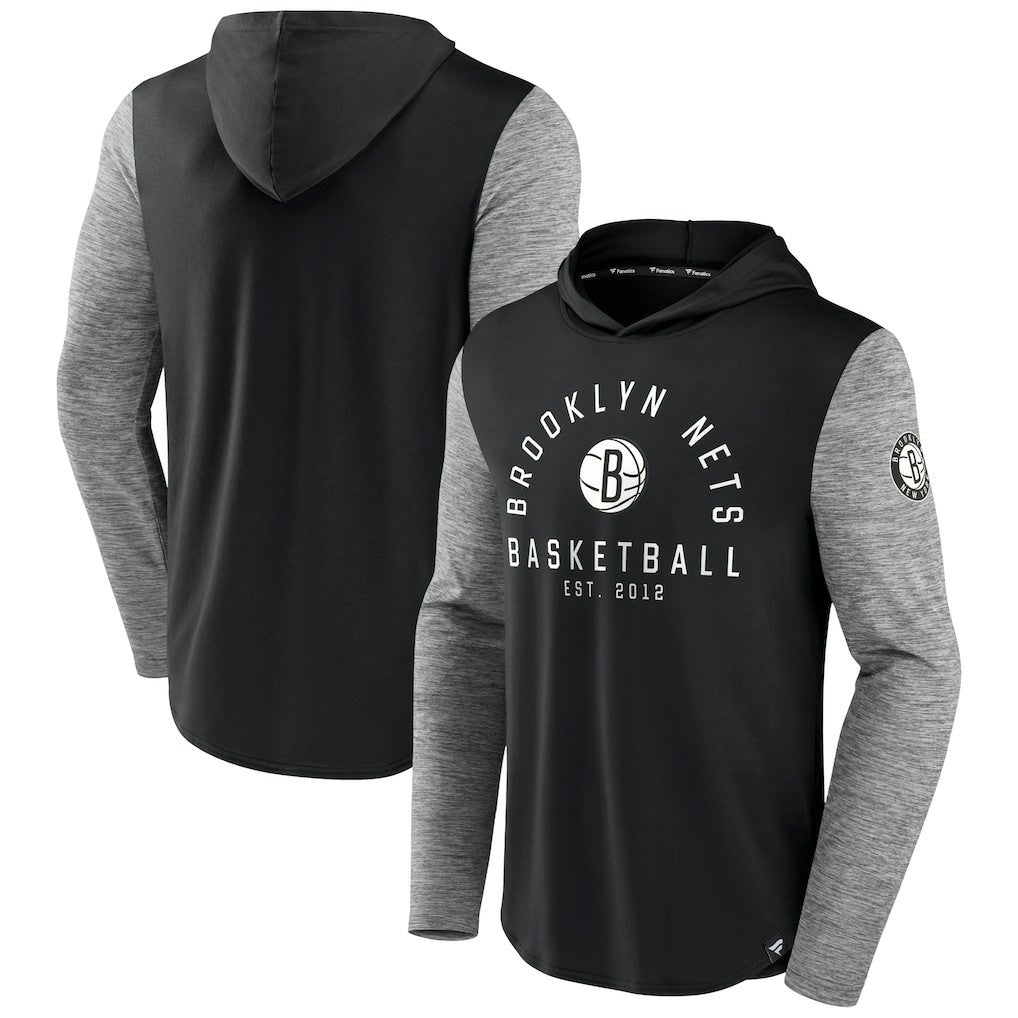 Brooklyn Nets Deep Rotation Performance Pullover Hoodie - Black/Heathered Charcoal | Fanatics sale