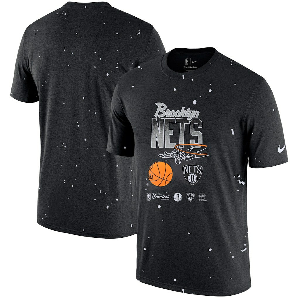 Brooklyn Nets Courtside Splatter T-Shirt - Black | Nike sale