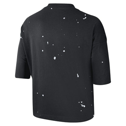 Brooklyn Nets Women's Courtside Splatter Cropped T-Shirt - Black | Nike on sale