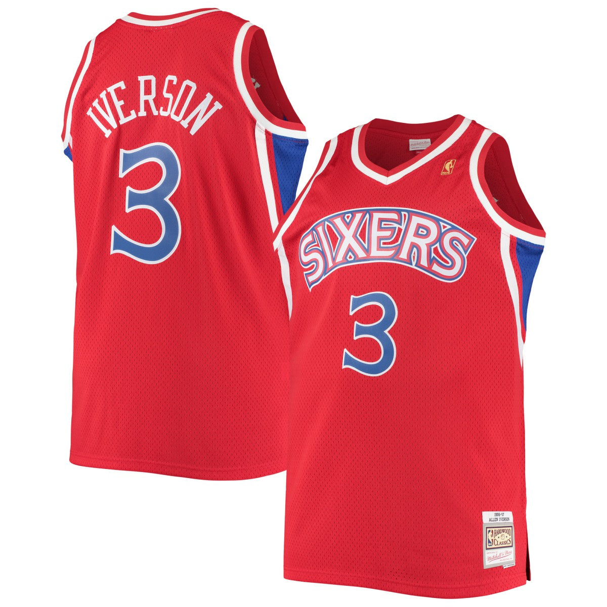 Allen Iverson Philadelphia 76ers 1996/97 Big & Tall Hardwood Classics Swingman Jersey - Red | Mitchell & Ness discount