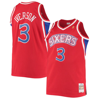 Allen Iverson Philadelphia 76ers 1996/97 Big & Tall Hardwood Classics Swingman Jersey - Red | Mitchell & Ness discount