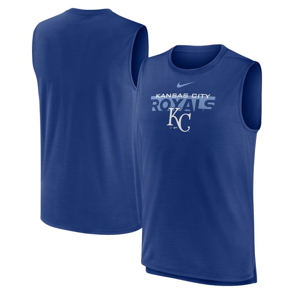 Kansas City Royals Knockout Stack Exceed Performance Muscle Tank Top -Royal | Nike